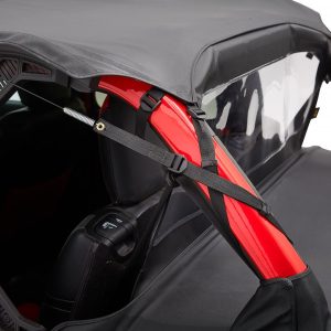 Bestop Bikini Top, Bikini Header, Header Safari Cable Style®, Mounts to the Windshield, Black Diamond, With Windshield Headers – 52608-35