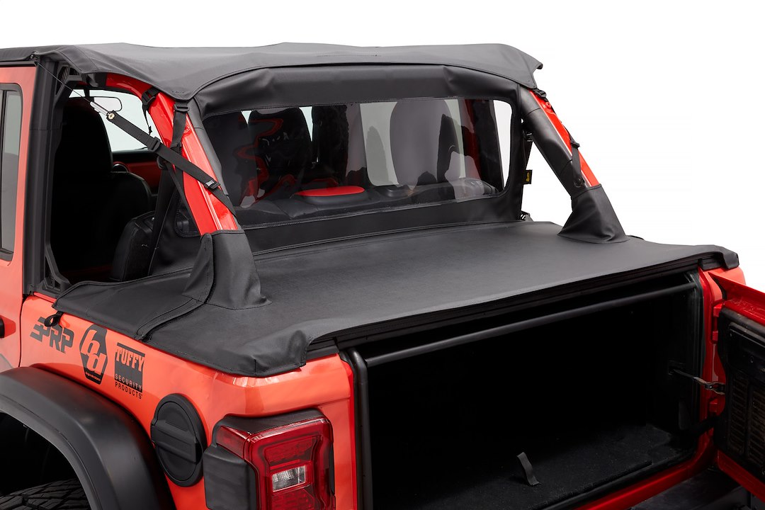 Bestop Bikini Top, Bikini Header, Header Safari Cable Style®, Mounts to the Windshield, Black Diamond, With Windshield Headers – 52608-35