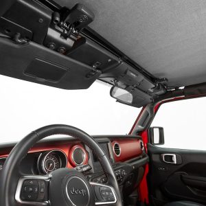 Bestop Bikini Top, Bikini Header, Header Safari Style®, Mounts to the Windshield, Black Diamond – 52610-35