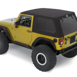 Bestop Soft Top, Trektop® Pro Hybrid Slantback, Black Twill, Fabric, Uses Factory Doors, Includes Tinted Vinyl Windows, Without Sunroof – 54462-17