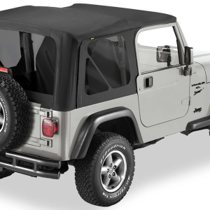 Bestop Soft Top, Supertop Nx, Black Denim, Fabric, Without Doors, With Tinted Vinyl Side and Rear Windows, With Sunroof, Includes Hardware – 54720-15