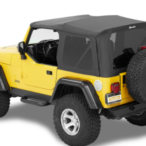 Bestop Soft Top, Supertop Nx, Black Denim, Fabric, Without Doors, With Tinted Vinyl Side and Rear Windows, With Sunroof, Includes Hardware – 54720-15