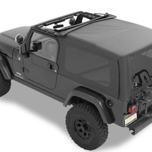 Bestop Soft Top, Supertop, Black Diamond, Fabric, Without Doors, With Tinted Vinyl Side and Rear Windows, With Sunroof, Includes Hardware – 54721-35