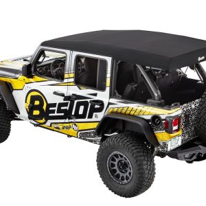 Bestop Soft Top, Supertop Ultra, Black Twill, Fabric, Uses Factory Doors, With Windows, Does Not Include Sunroof, Includes Hardware – 54725-17
