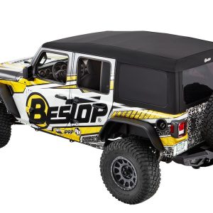 Bestop Soft Top, Supertop Ultra, Black Twill, Fabric, Uses Factory Doors, With Windows, Does Not Include Sunroof, Includes Hardware – 54725-17