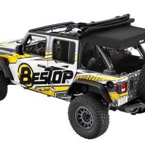 Bestop Soft Top, Supertop Ultra, Black Twill, Fabric, Uses Factory Doors, With Windows, Does Not Include Sunroof, Includes Hardware – 54725-17