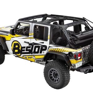 Bestop Soft Top, Supertop Ultra, Black Twill, Fabric, Uses Factory Doors, With Windows, Does Not Include Sunroof, Includes Hardware – 54725-17