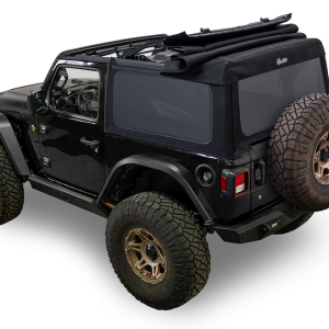 Bestop Soft Top, Supertop Glide, Black, Twill, Uses Factory Doors, Includes Tinted Windows, Includes Folding Sunroof, Includes Hardware – 54728-17