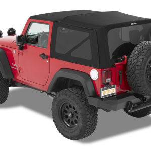 Bestop Soft Top, Supertop Nx, Black, Twill, Without Doors, With Tinted Vinyl Side and Rear Windows, With Sunroof, Includes Hardware – 54822-17