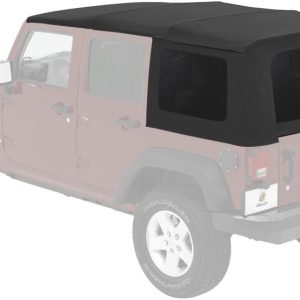 Bestop Soft Top, Supertop Nx, Black, Twill, Without Doors, With Tinted Vinyl Side and Rear Windows, With Sunroof, Includes Hardware – 54823-17