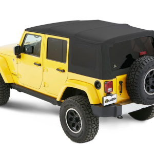 Bestop Soft Top, Supertop Nx, Black, Twill, Without Doors, With Tinted Vinyl Side and Rear Windows, With Sunroof, Includes Hardware – 54823-17