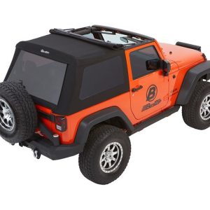 Bestop Soft Top, Trektop™ Glide, Black Diamond, Fabric, With Door Surrounds, With Tinted Vinyl Windows, With Sunroof, Includes Hardware – 54922-35