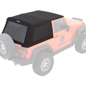 Bestop Soft Top, Trektop™ Glide, Black Diamond, Fabric, With Door Surrounds, With Tinted Vinyl Windows, With Sunroof, Includes Hardware – 54922-35