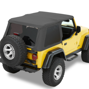 Bestop Soft Top, Trektop Nx, Black Denim, Fabric, With Door Surrounds, With Tinted Vinyl Windows, With Sunroof, Includes Hardware – 56820-15