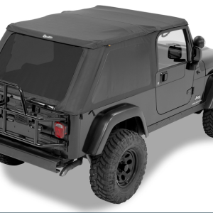 Bestop Soft Top, Trektop, Black Diamond, Fabric, With Door Surrounds, With Tinted Vinyl Windows, With Sunroof, Includes Hardware – 56821-35