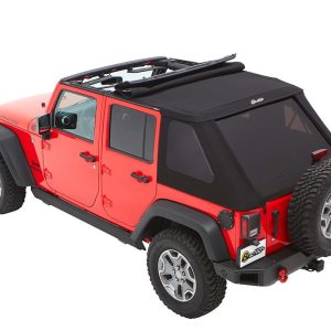 Bestop Soft Top, All New Trektop Nx, Black Diamond, Fabric, Uses Factory Doors, With Tinted Vinyl Windows, With Sunroof, Includes Hardware – 56853-35