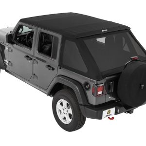 Bestop Soft Top, All New Trektop Nx, Black Twill, Fabric, With Door Surrounds, With Tinted Vinyl Windows, With Sunroof, Includes Hardware – 56863-17