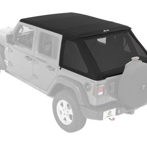 Bestop Soft Top, All New Trektop Nx, Black Diamond, Fabric, With Door Surrounds, With Tinted Vinyl Windows, With Sunroof, Includes Hardware – 56863-35