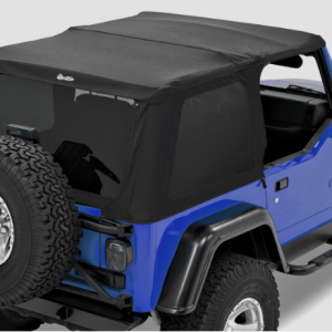 Bestop Soft Top, Trektop Nx, Black Twill, Fabric, With Door Surrounds, With Tinted Vinyl Windows, With Sunroof, Includes Hardware – 56920-17