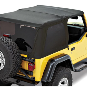 Bestop Soft Top, Trektop Nx, Black Twill, Fabric, With Door Surrounds, With Tinted Vinyl Windows, With Sunroof, Includes Hardware – 56920-17