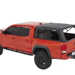 Bestop Truck Cap, Supertop 2, One Piece Design, With Tinted Vinyl Windows, Waterproof, Matte Black, Heavy Duty Fabric, With Hardware – 77301-35