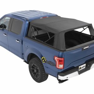 Bestop Truck Cap, Supertop 2, One Piece Design, With Tinted Vinyl Windows, Waterproof, Matte Black, Heavy Duty Fabric, With Hardware – 77311-35