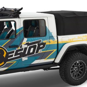 Bestop Truck Cap, Supertop 2, One Piece Design, With Tinted Vinyl Windows, Waterproof, Black Twill, Heavy Duty Fabric, With Hardware – 77326-17