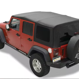 Bestop Soft Top, Replace-A-Top, Black, Twill, Uses Factory Doors, Includes Tinted Vinyl Windows, Includes Folding Sunroof – 79846-17