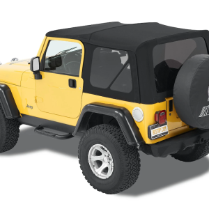 Bestop Soft Top, Replace-A-Top, Black, Twill, Uses Factory Doors, Includes Tinted Vinyl Windows, Includes Folding Sunroof – 79841-17