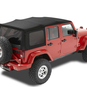 Bestop Soft Top, Replace-A-Top, Black, Twill, Uses Factory Doors, Includes Tinted Vinyl Windows, Includes Folding Sunroof – 79847-17