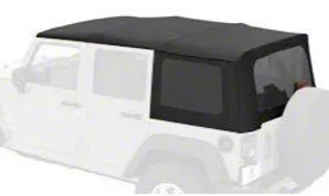 Bestop Soft Top, Replace-A-Top, Black, Twill, Uses Factory Doors, Includes Tinted Vinyl Windows, Includes Folding Sunroof – 79847-17