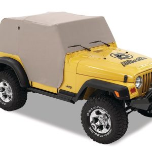 Bestop Cab Cover, All Weather Trail Cover, Covers from Windshield to Rear Window, Sun/ Wind/ Rain Proof, Charcoal, Waterproof Fabric – 81037-09