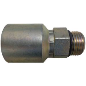 Dayco Hose End Fitting, Hydraulic Permanent Crimp, Male O-Ring Boss, 1/2 Inch Hose Inside Diameter, 3/4-16 Thread, 2.36 Inch Overall Length – 100924