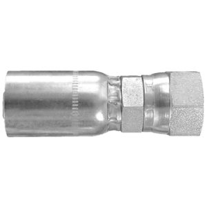 Dayco Hose End Fitting, Hydraulic Permanent Crimp, Female Swivel 37 Degree Flare (JIC), 1/4 Inch Hose Inside Diameter, 1/2-20 Thread – 108066