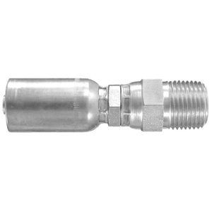 Dayco Hose End Fitting, Hydraulic Permanent Crimp, NPTF Male Swivel Without 30 Degree Chamfer, 1/4 Inch Hose Inside Diameter, 1/4-18 Thread – 108181