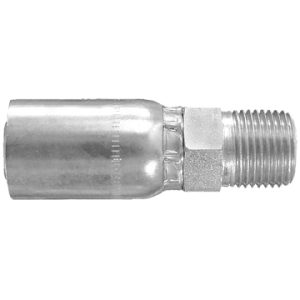 Dayco Hose End Fitting, 7/8 Inch Hose Inside Diameter, NPTF Male, Straight, Natural, Silver, Steel, Hydraulic – 108259
