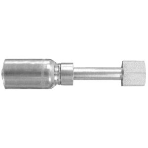 Dayco Hose End Fitting, Hydraulic Permanent Crimp, Straight Tube Female Swivel 45 Degree Flare, 3/8 Inch Hose Inside Diameter, 5/8-18 Thread – 108345