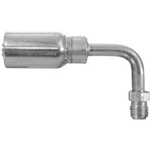 Dayco Hose End Fitting, Hydraulic Permanent Crimp, 90 Degree Bent Tube Male Swivel Inverted Flare, 1/2 Inch Hose Inside Diameter – 108474