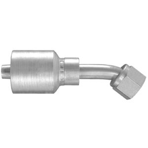 Dayco Hose End Fitting, Hydraulic Permanent Crimp, 45 Degree Bent Tube Female Swivel 37 Degree Flare (JIC), 5/8 Inch Hose Inside Diameter – 108577