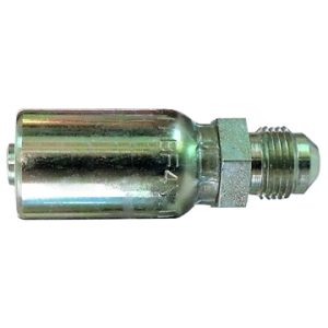 Dayco Hose End Fitting, Hydraulic Permanent Crimp, Male 45 Degree Flare, 3/8 Inch Hose Inside Diameter, 5/8-18 Thread – 108905