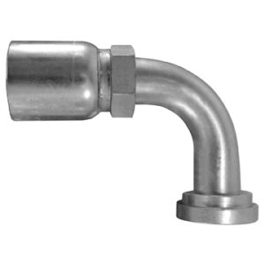 Dayco Hose End Fitting, Hydraulic Permanent Crimp, 90 Degree Bent Tube O-Ring Flange SAE Code 61, 1 Inch Hose Inside Diameter – 109492