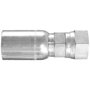 Dayco Hose End Fitting, Hydraulic Permanent Crimp, Bspp Female Swivel Male 60 Degree Cone, 1/2 Inch Hose Inside Diameter, 3/8-19 Thread – 116035