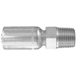 Dayco Hose End Fitting, Hydraulic Permanent Crimp, Bspt Male Din 2999, 3/8 Inch Hose Inside Diameter, 3/8-19 Thread, 2.55 Inch Overall Length – 116066