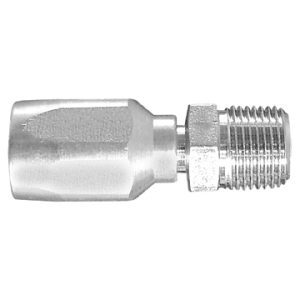 Dayco Hose End Fitting, Hydraulic Reusable, NPTF Male, 1/4 Inch Hose Inside Diameter, 1/4-18 Thread, 2.03 Inch Overall Length, Single – 121554
