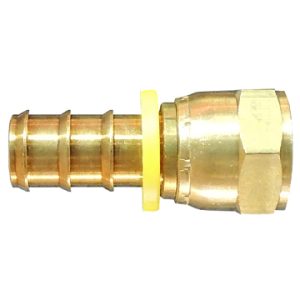 Dayco Hose End Fitting, Hydraulic Barbed Insert, Female Swivel 45 Degree Flare, 3/8 Inch Hose Inside Diameter, 5/8-18 Thread – 123350