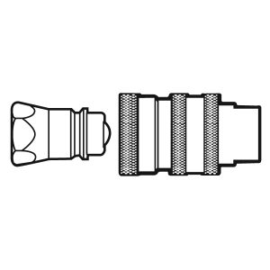 Dayco Hydraulic Hose Quick Disconnect Coupling, Agricultural Two Way Sleeve Coupler, Factory Number QD4-8, 1/2 NPTF Thread, Steel – 123961