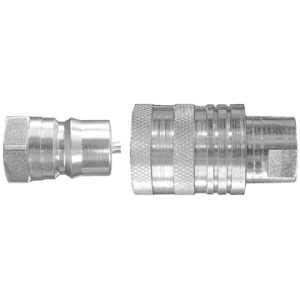 Dayco Hydraulic Hose Quick Disconnect Coupling, Agricultural Two Way Sleeve Coupler, Factory Number QD4-8, 1/2 NPTF Thread, Steel – 123961