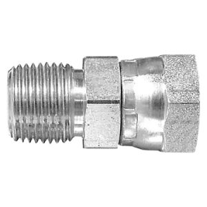 Dayco Adapter Fitting, Hydraulic National Pipe Thread Adapter, NPTF Male to Npsm Female Swivel, Straight, 1-1/4 – 11-1/2 Thread T1 and T2 – 142528