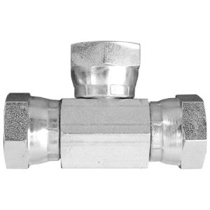Dayco Adapter Fitting, Hydraulic National Pipe Thread Adapter, Npsm Female Swivel Tee, 1/4-18 Thread, Steel, Single – 142901