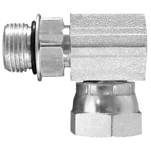 Dayco Adapter Fitting, Hydraulic National Pipe Thread Adapter, 90 Degree Adjustable Male ORB to Npsm Female Swivel, 1-5/16 – 12 Thread T1 – 142942